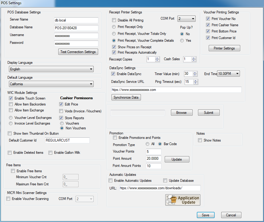 11System settings in a .NET and C# based custom point-of-sale system